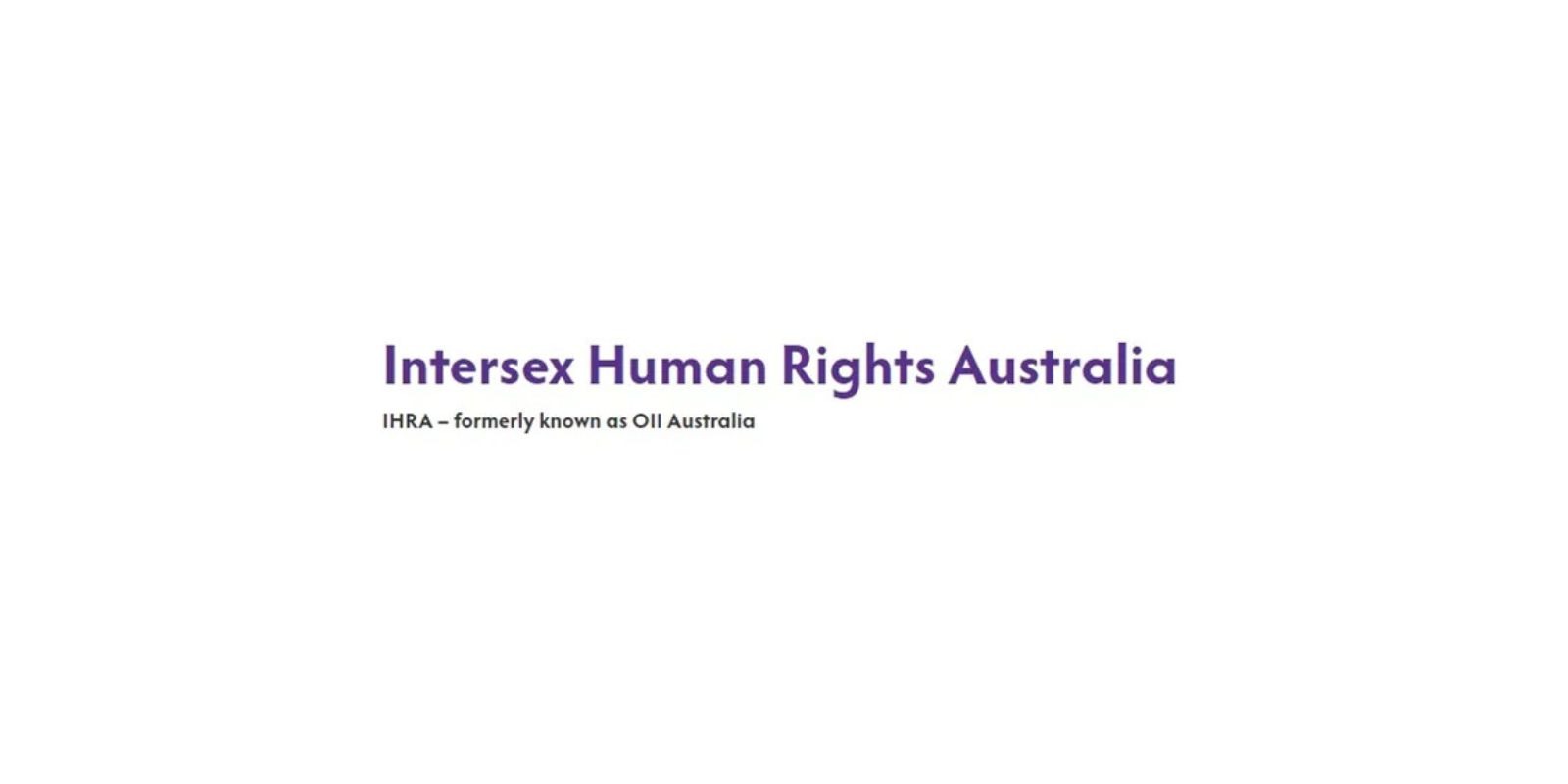 Intersex Human Rights Australia organisations